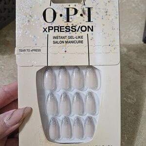 OPI XPress/On Glitter Silver Gel Nails